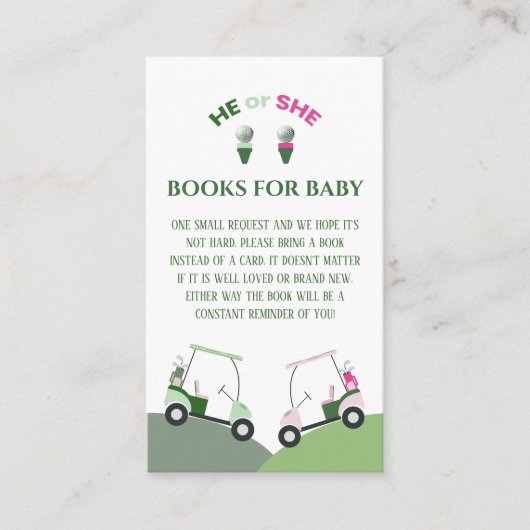 Modern Golf Baby Gender Reveal Par-t-shirt Informatiekaartje (Voorkant)