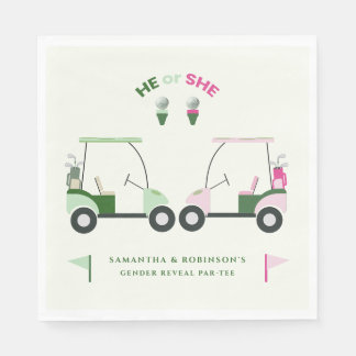 Modern Golf Baby Gender Reveal Par-t-shirt Servet