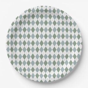 Modern Golf Baby shower Argyle Pattern Papieren Bordje