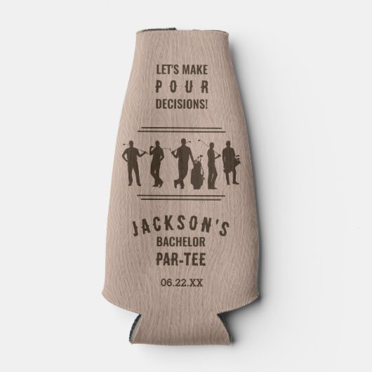 Modern Golf Bachelor Par-tee Bachelor Party  Flesjeskoeler (Voorkant)