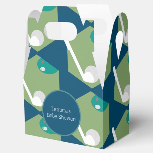 Modern Golf Ball Hole Party Birthday Baby Pattern Bedankdoosjes (Geopend)