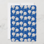 Modern Golf Balls Baby shower Party Blue Kaart (Achterkant)