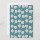 Modern Golf Balls Baby shower Party Blue Kaart (Achterkant)