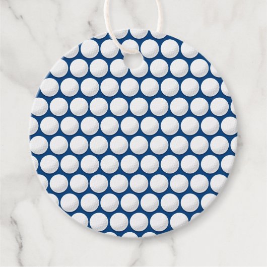 Modern Golf Balls Blue White Fun Golfing Bedankjes Labels (Voorkant)