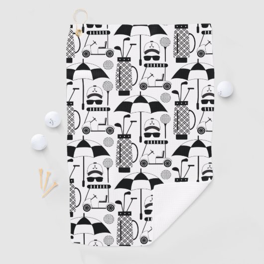 Modern Golf Equipment and Accessoires Pattern Golfhanddoek (Insitu)