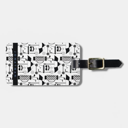 Modern Golf Equipment and Accessoires Pattern Lugg Bagagelabel (Voorkant horizontaal)