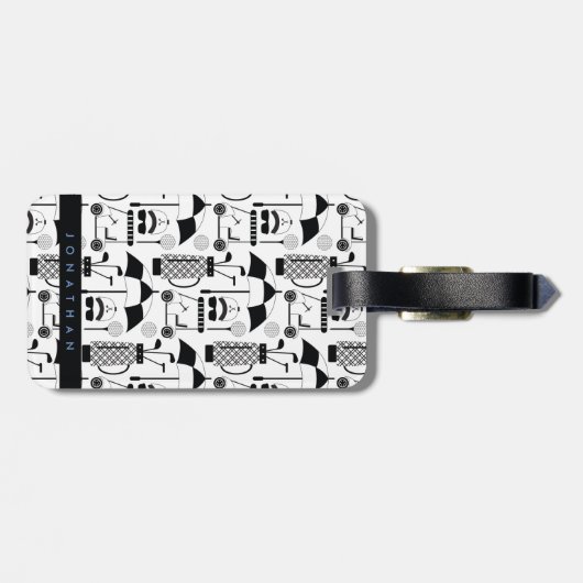 Modern Golf Equipment and Accessoires Pattern Lugg Bagagelabel (Achterkant horizontaal)