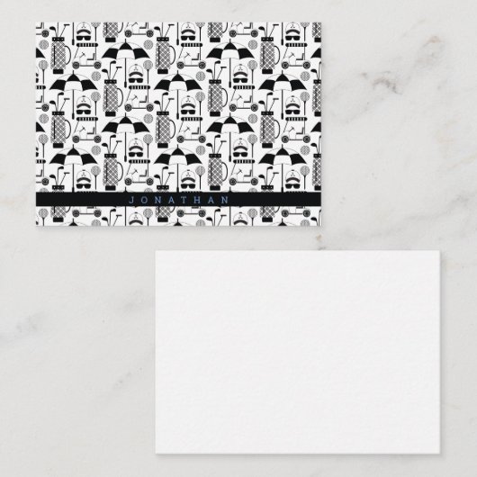 Modern Golf Equipment and Accessoires Pattern  Notitiekaartje (Voorkant / Achterkant)