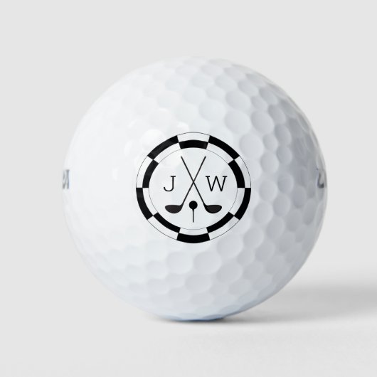 Modern Golf Equipment Motif en Monogram Golfballen (Voorkant)