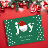 Modern Golf Joy Typography Festive Holiday Green Feestdagenkaart