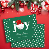 Modern Golf Joy Typography Festive Holiday Green Feestdagenkaart