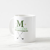 Modern Golf Monogram Koffiemok (Voorkant links)