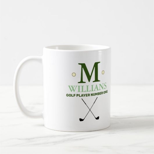 Modern Golf Monogram Koffiemok (Links)