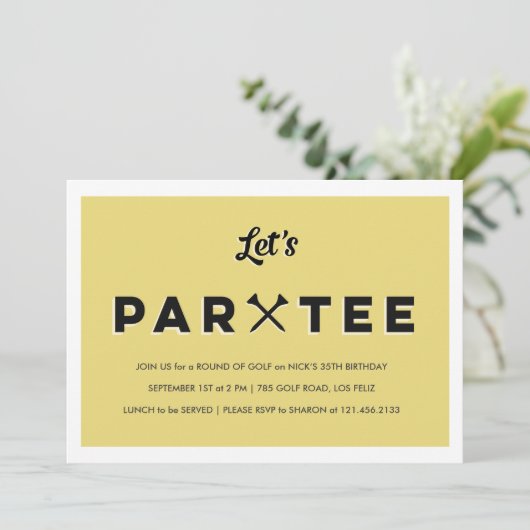 Modern Golf Party Kaart (Staand voorkant)