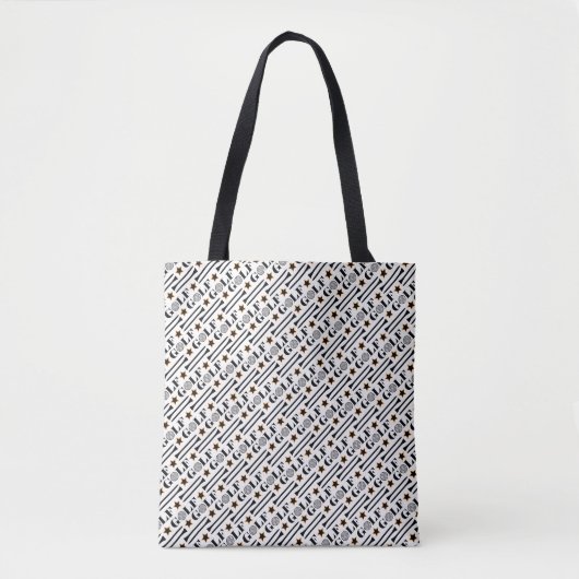 Modern Golf Typography Pattern Tote Bag (Voorkant)