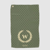 MODERN GOLF VADERDAG ARMY GREEN MONOGRAM GOLFHANDDOEK (Voorkant)