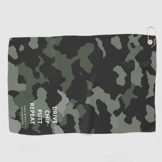 MODERN GOLF VADERDAG DRIVE CHIP POTT HERHAALD GOLFHANDDOEK (Horizontaal)