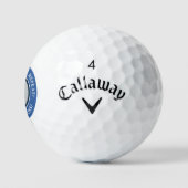 Modern Golfer Blue Funny Dames Cadeaubox Golfballen (Logo)