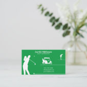 Modern Golfer & Cart Green Golf Instructor Visitekaartje (Staand voorkant)