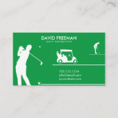 Modern Golfer & Cart Green Golf Instructor Visitekaartje (Voorkant)