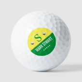 Modern Golfer Diagonaal Monogram Golfballen (Voorkant)