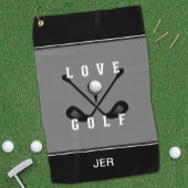 Modern Golfer Golf Ball Pro Sport Quote Black Grey Golfhanddoek