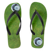 Modern Golfer Golf Course Monogram Groen Teenslippers (Voetbed)
