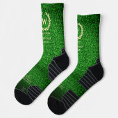 MODERN GOLFER MONOGRAM GRASS GREEN LUCKY GOLF SOKKEN (Links)