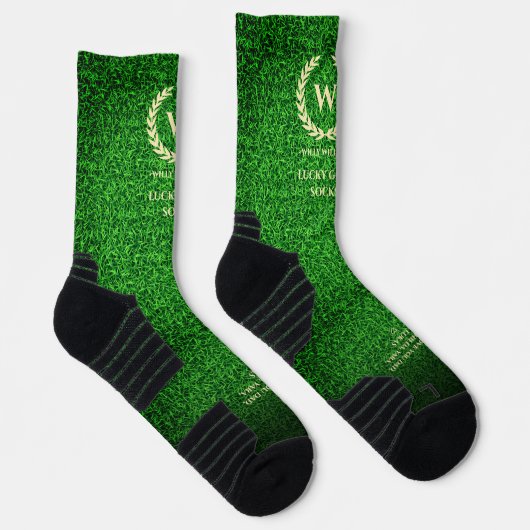 MODERN GOLFER MONOGRAM GRASS GREEN LUCKY GOLF SOKKEN (Rechts)