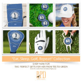 Modern Golfer Monogram Pro Sports Golf Ball Blue Golfhanddoek