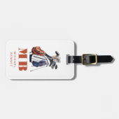 Modern Golfer Sport Monogrammed Bagagelabel (Voorkant horizontaal)