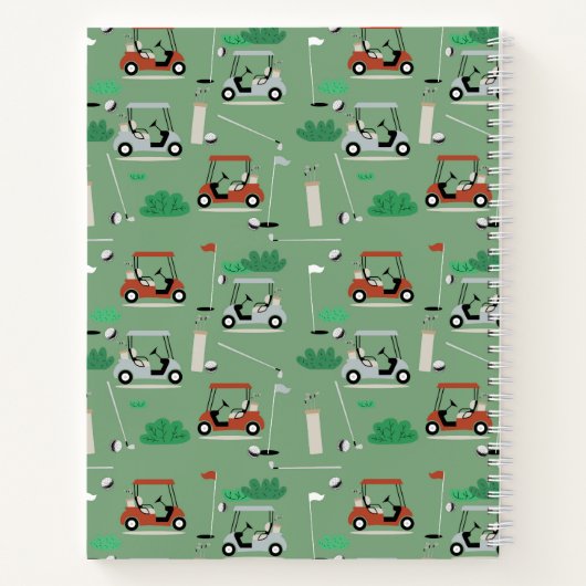 Modern Golfer thema gepersonaliseerde naam Notitieboek (Achterkant)