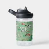 Modern Golfer thema gepersonaliseerde naam Waterfles (Rechts)