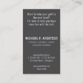 Modern golfinstructeur golfklasse visitekaartje (Achterkant)