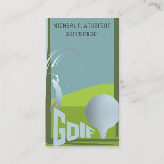 Modern golfinstructeur golfklasse visitekaartje (Voorkant)