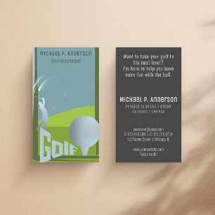 Modern golfinstructeur golfklasse visitekaartje