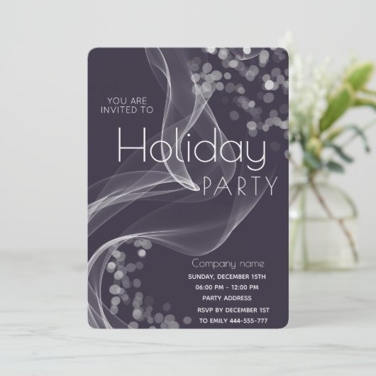 Modern golvend bokeh corporate Holiday party Kaart (Staand voorkant)