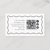 Modern golvend lijst, QR-code, fotografie Visitekaartje (Achterkant)