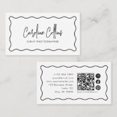 Modern golvend lijst, QR-code, fotografie Visitekaartje (Voorkant / Achterkant)