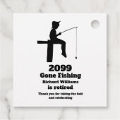 Modern Gone Viste gepensioneerde zittende visser Bedankjes Labels (Achterkant)