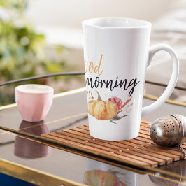 Modern Good Morning Pumpkin Quote Latte Mok