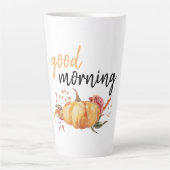 Modern Good Morning Pumpkin Quote Latte Mok (Voorkant)