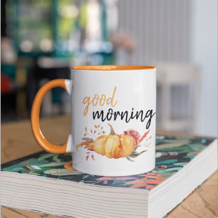 Modern Good Morning Pumpkin Quote Tweekleurige Koffiemok