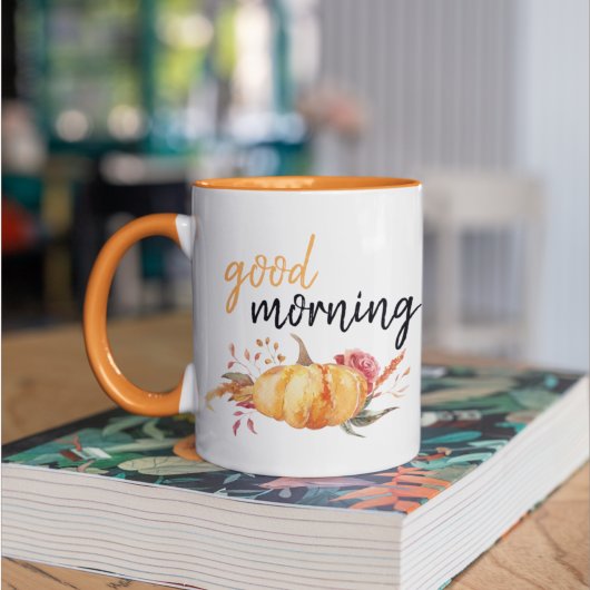 Modern Good Morning Pumpkin Quote Tweekleurige Koffiemok