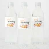 Modern Good Morning Pumpkin Quote Waterfles Etiket (Flessen)