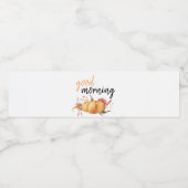 Modern Good Morning Pumpkin Quote Waterfles Etiket (Enkel label)