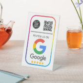 Modern Google Review QR Code Business Reclamebord Met Voetstuk (Insitu)