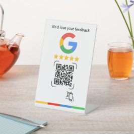 Modern Google Review QR Scan Stand Reclamebord Met Voetstuk