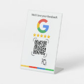 Modern Google Review QR Scan Stand Reclamebord Met Voetstuk (Voorkant)