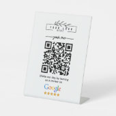 Modern Google Reviews Business Link QR Code   Reclamebord Met Voetstuk (Voorkant)